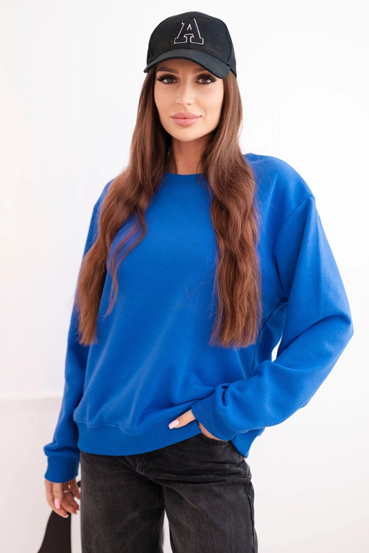 Kesi Dámská mikina z bavlny basic s kulatým výstřihem Barva: Fialová, Velikost: M