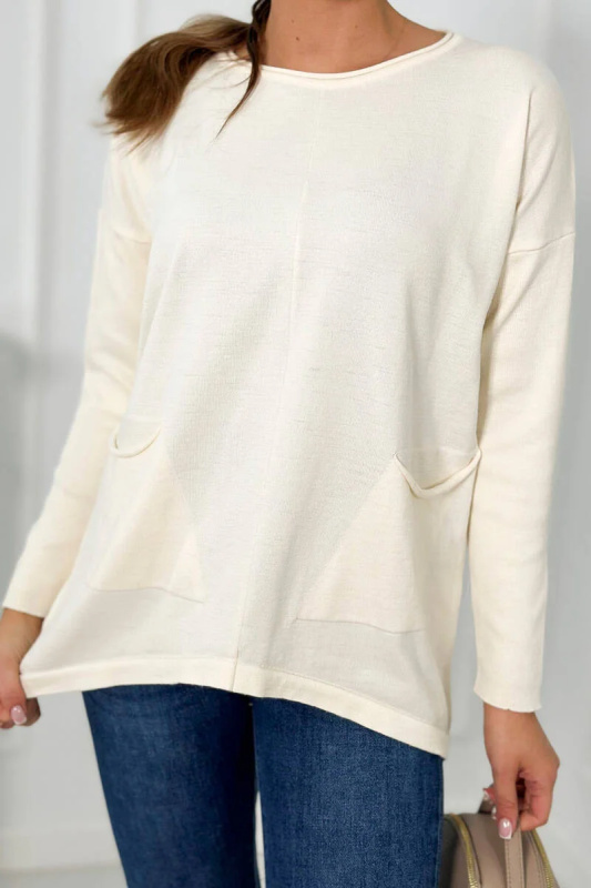 Kesi Svetr Sandy  s předními kapsami Barva: Smetanová, Velikost: UNI