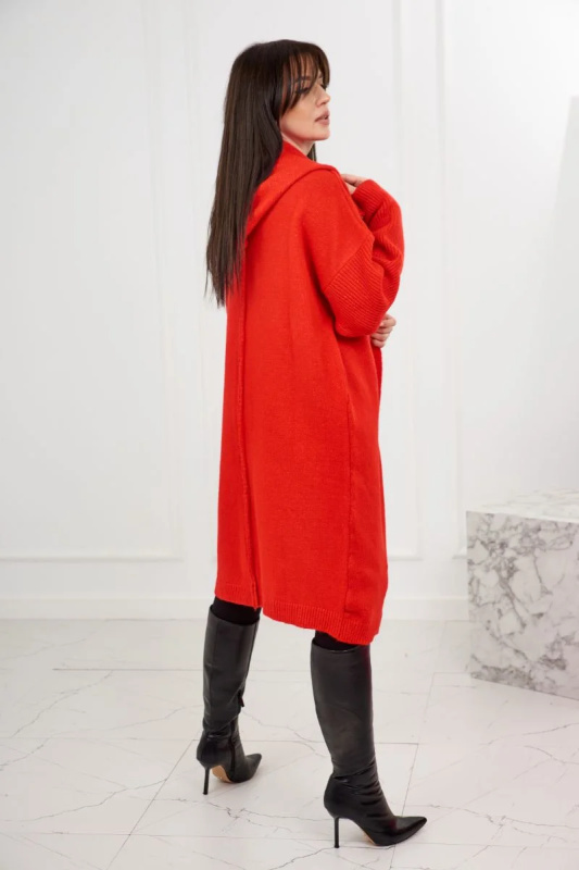 Kesi Dámská kardigan Ilane s kapucí Barva: Červená, Velikost: UNI