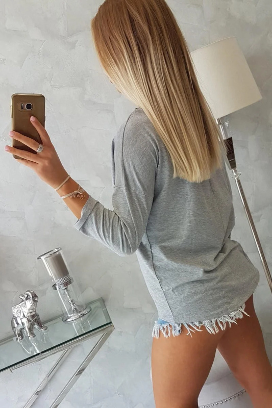 Kesi Dámské tričko LOVE Barva: Šedá, Velikost: S/M