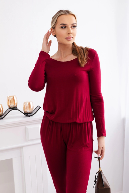 Kesi Viskózový overal Ide Barva: Bordó, Velikost: 2XL