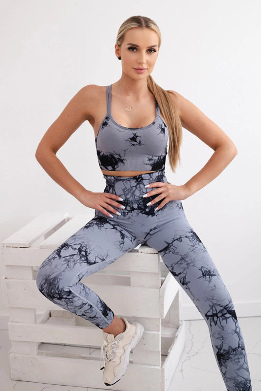 Kesi Dámský fitness set Alana - top + legíny Barva: Šedá, Velikost: M/L