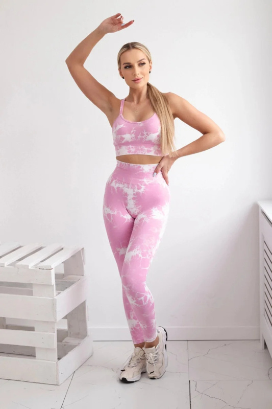 Kesi Dámský fitness set Alana - top + legíny Barva: Růžová - světle, Velikost: M/L