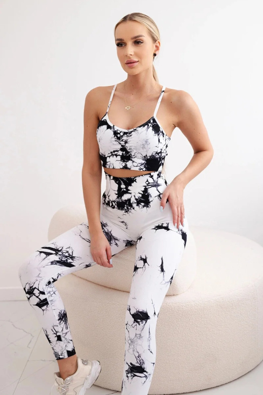Kesi Dámský fitness set Annabelle - top + legíny Barva: Bílá, Velikost: M/L