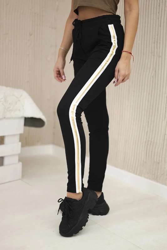 Kesi Bavlněné kalhoty Diva se zlatým proužkem Velikost: 3XL