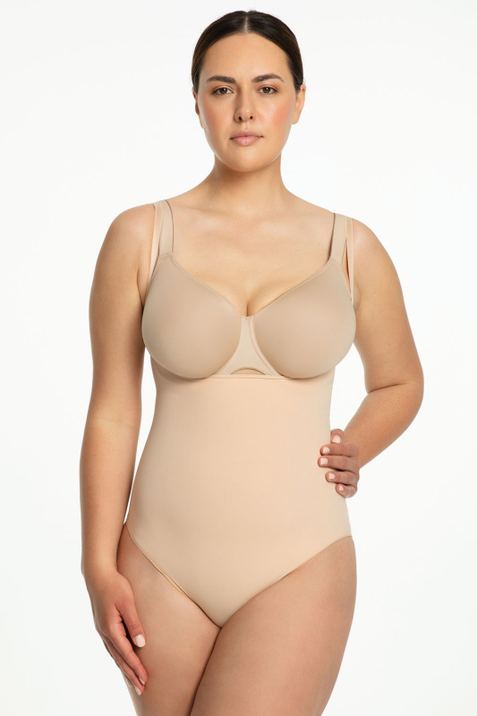 Body Julimex 419 Seamless Body Open Bust Barva: Béžová, Velikost: M