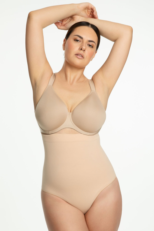 Stahovací kalhotky Julimex 441 Seamless High-Waist Panty Barva: Béžová, Velikost: L