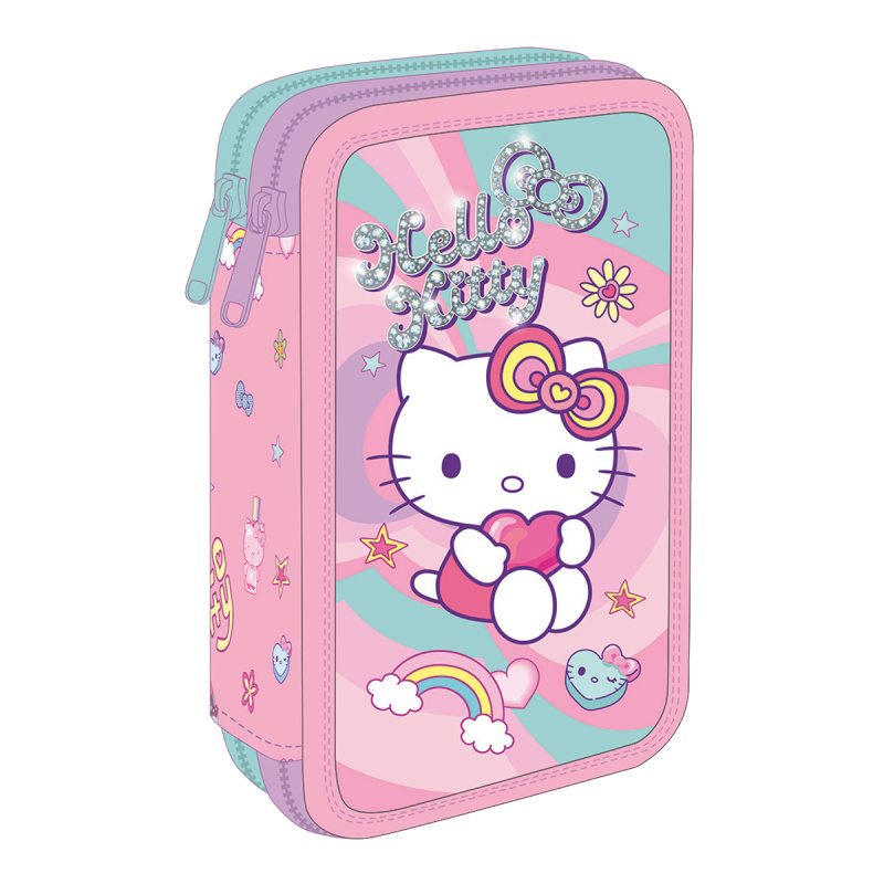 Penál 2patrový Colorino Jumper 2, Hello Kitty, vybavený