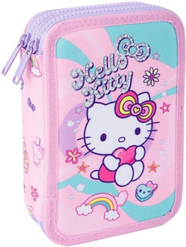 Penál 2patrový Colorino Jumper 2, Hello Kitty, vybavený