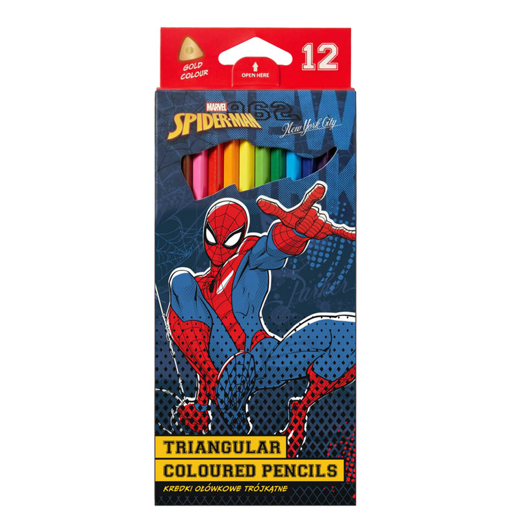 Pastelky trojhranné Colorino - Spider-Man - 12 barev
