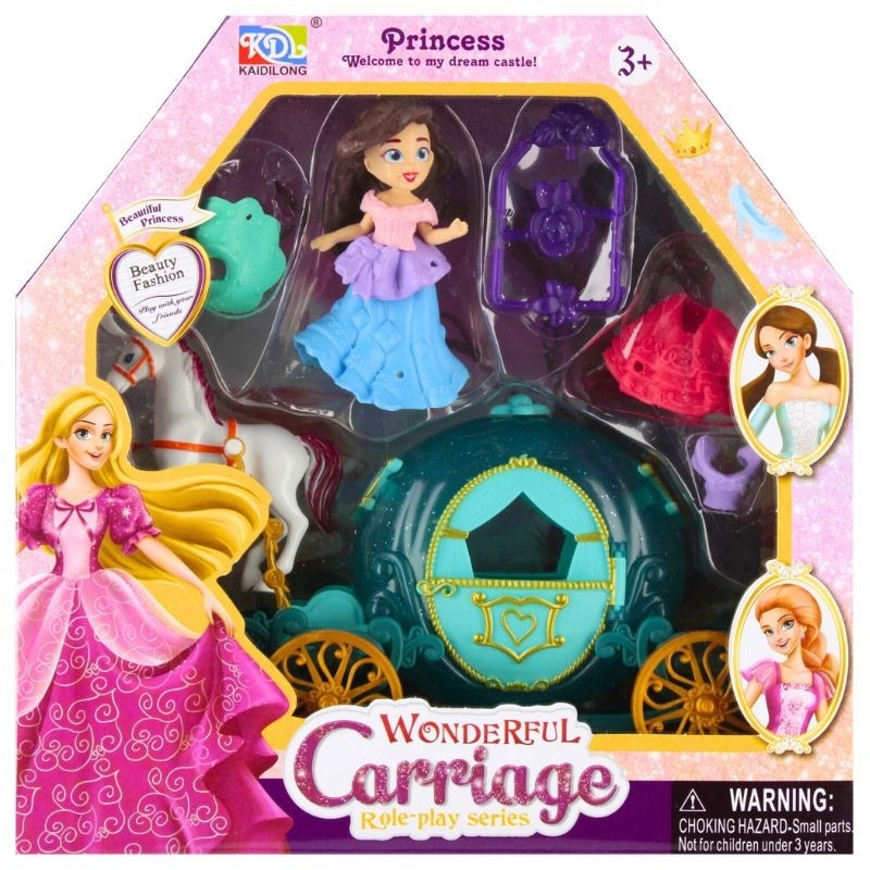 oblékací panenka princezna s kočárem a doplňky