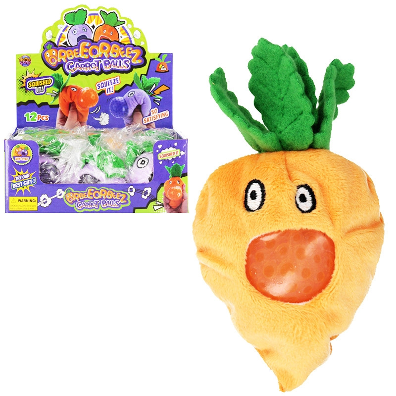 Stlačovací plyšová mrkev 12 cm