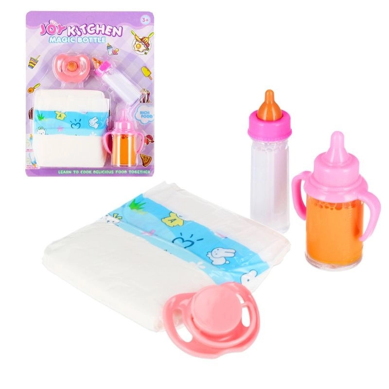 Příslušenství pro panenku miminko – lahvičky, plenka a dudlík