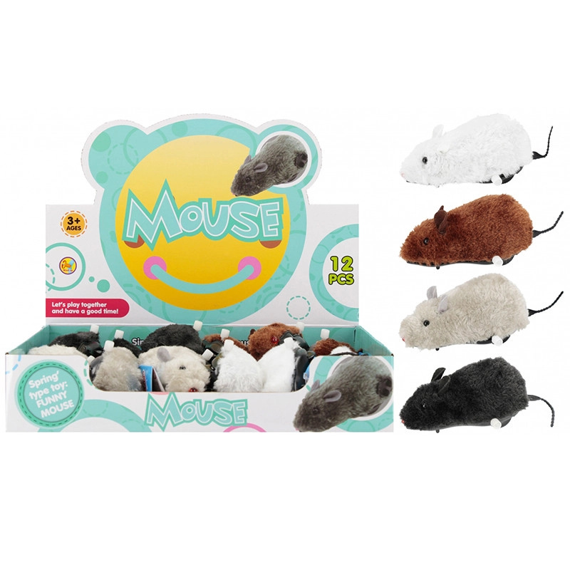 Natahovací plyšová myš 17 cm