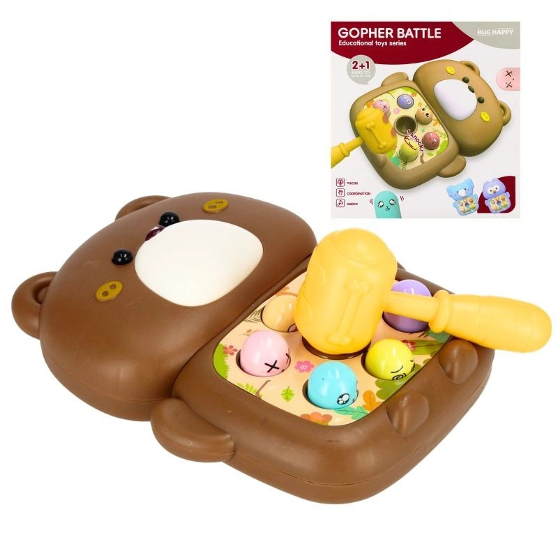 Motorická hra s kladívkem Medvídek – zatloukačka pro děti