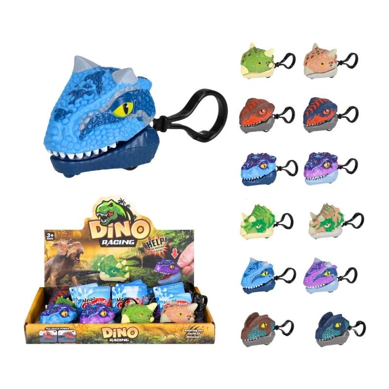 Přívěsek dinosaurus s natahovacím zpětným chodem (12 barev)