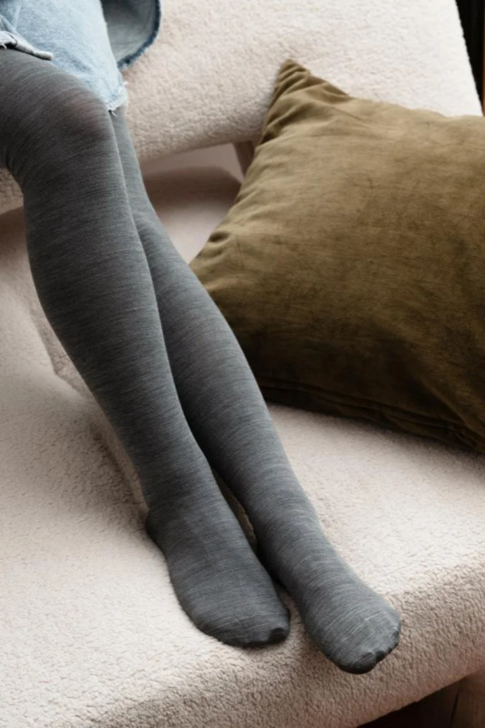 RAJSTOPY DAMSKIE MERINO WOOL 130 melanžově šedá M-L-168-182