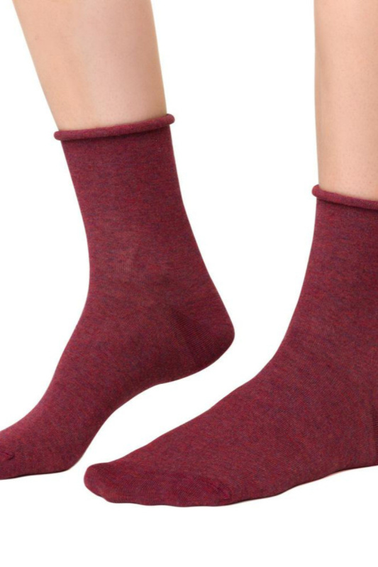 DÁMSKÉ PONOŽKY S KAŠMÍREM 083 MAROON MÉLANGE 35-37