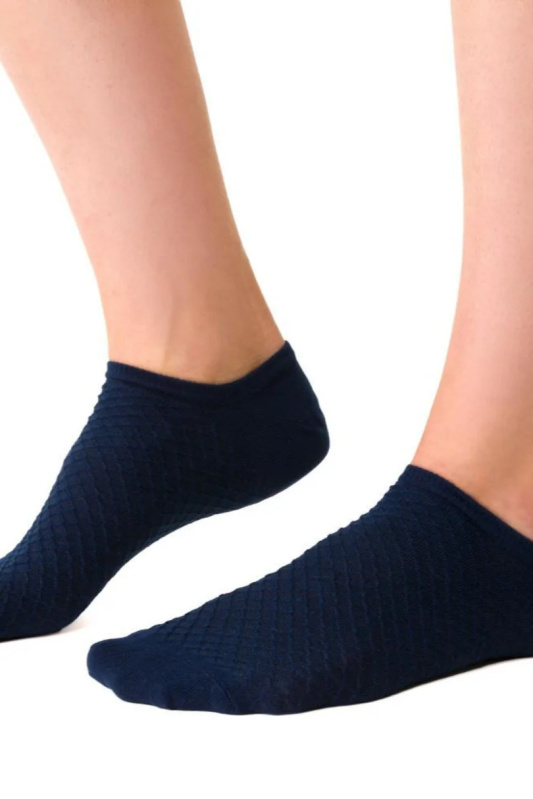 DÁMSKÉ NOHY COMET 3D 066 MALÉ KOSOČTVERCE tmavě modrá 35-37