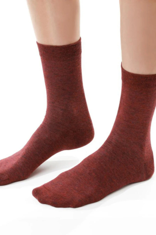 DÁMSKÉ PONOŽKY S KAŠMÍREM 083 MAROON MÉLANGE 35-37