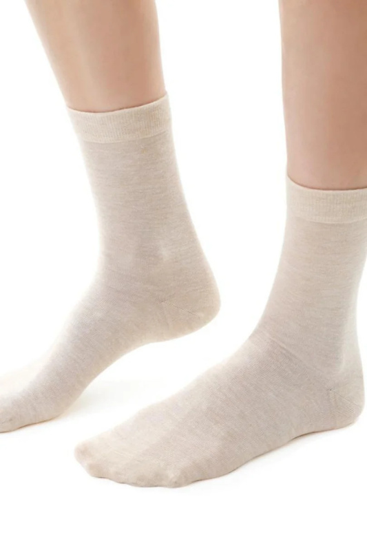 DÁMSKÉ PONOŽKY S KAŠMÍREM 083 béžová melanž 38-40