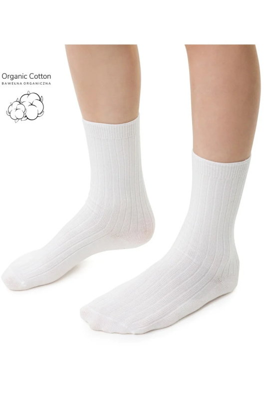 ORGANICKÉ DĚTSKÉ PONOŽKY PRUHOVANÉ 186 BRUSHED WHITE 23-25