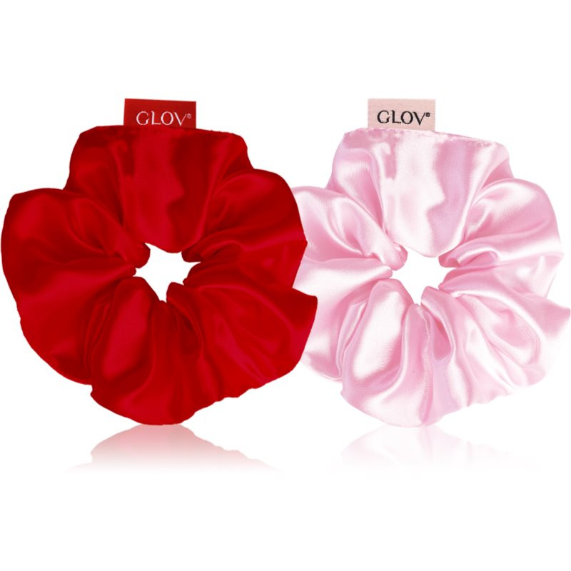 GLOV Satin Scrunchies M gumičky do vlasů Red/Pink 2 ks
