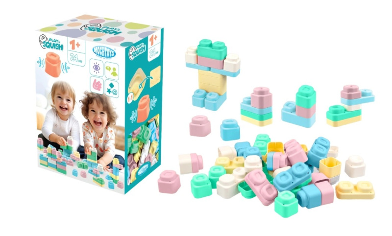 Mochtoys kostky silikonové Play&Squish 24 ks