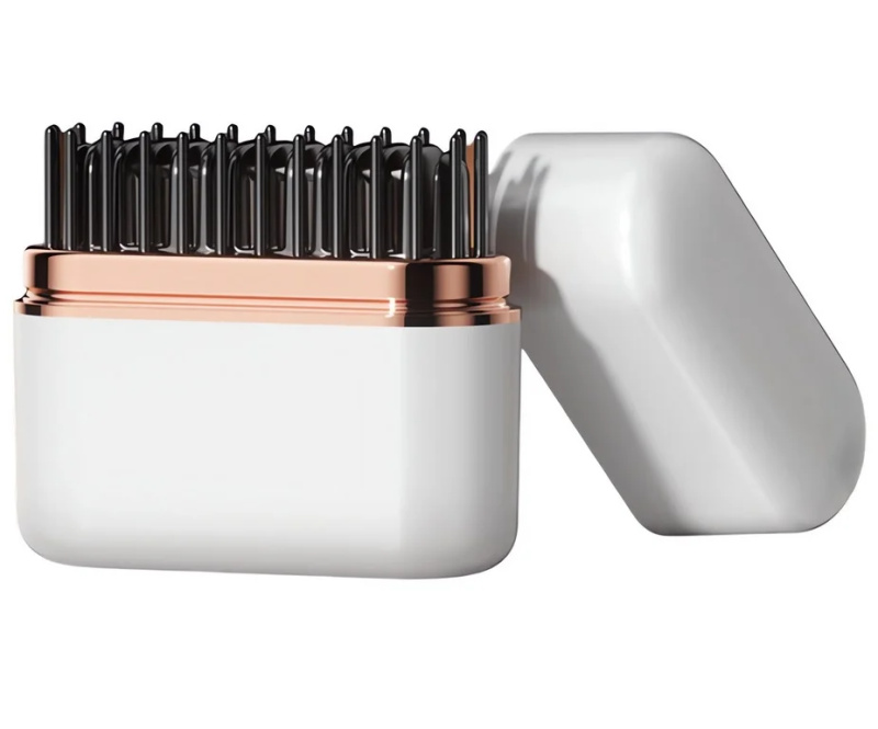 VERK Mini kartáčová žehlička na vlasy s regulací teploty 160 °C - 200 °C - bílá