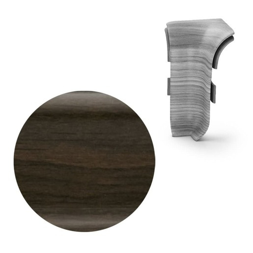 Vnitřní roh k soklu Naturel wenge , PVC délka 0,5 cm, výška hrany 56 mm, NATNGTW24