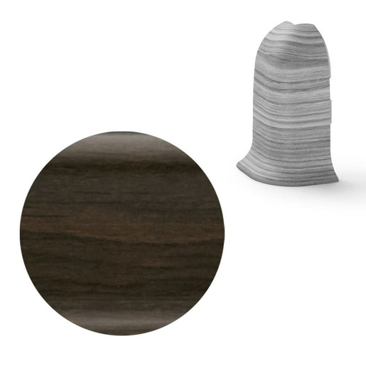 Vnější roh k soklu Naturel wenge , PVC délka 0,5 cm, výška hrany 56 mm, NATNGTZ24