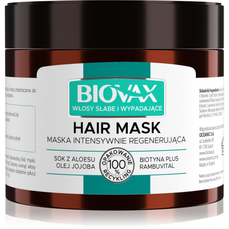 Biovax Falling Hair posilující maska proti vypadávání vlasů 250 ml