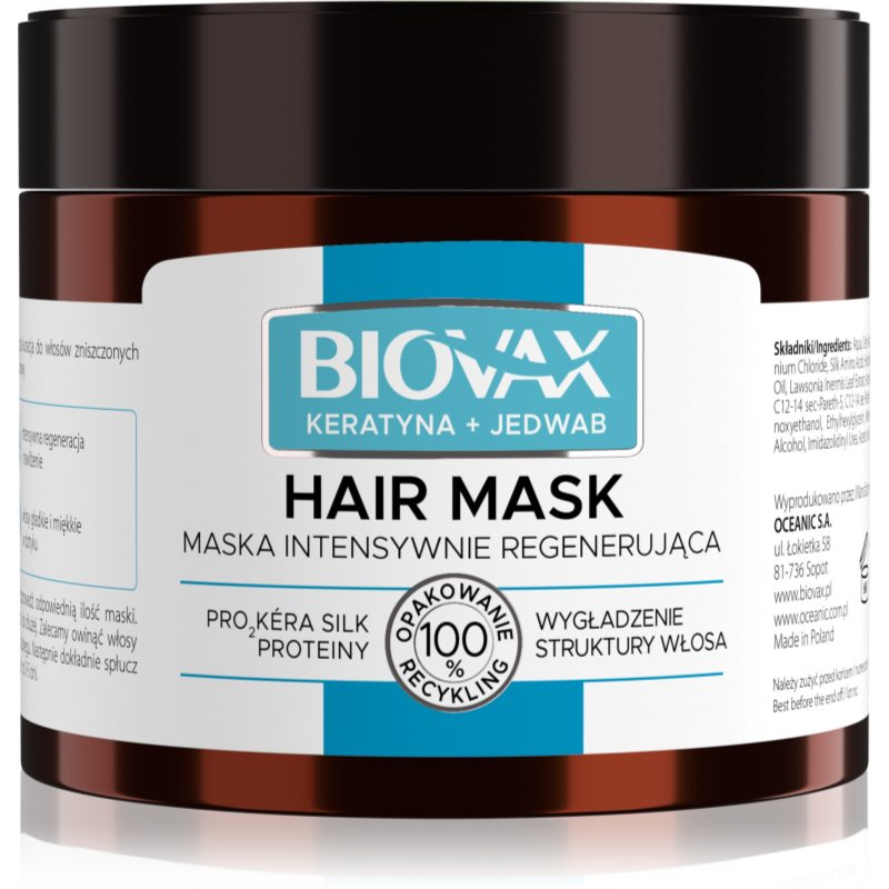 Biovax Keratin & Silk regenerační maska pro hrubé vlasy 250 ml