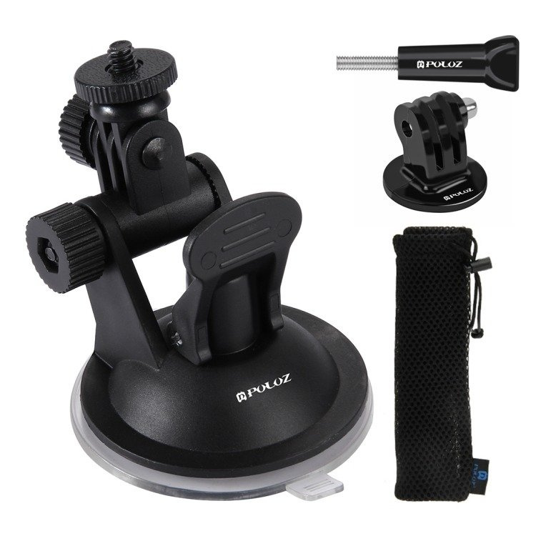 Skleněný držák do auta Puluz pro sportovní kamery (včetně Osmo Action 5 Pro, Insta360 X5)