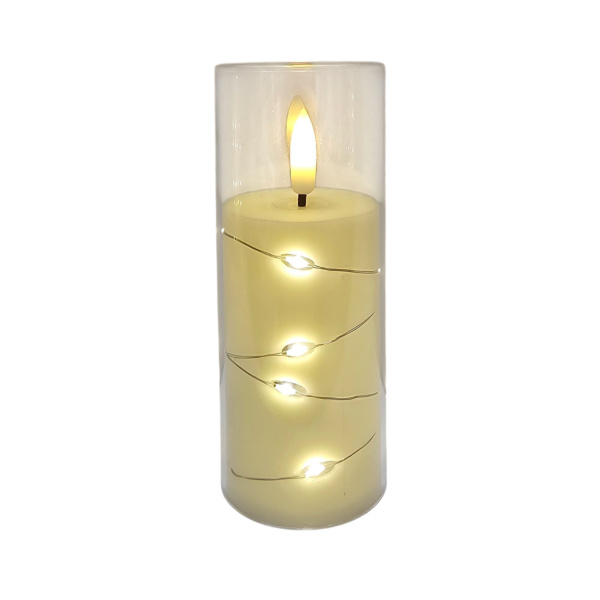 LED zdobená svíčka 150x55 mm