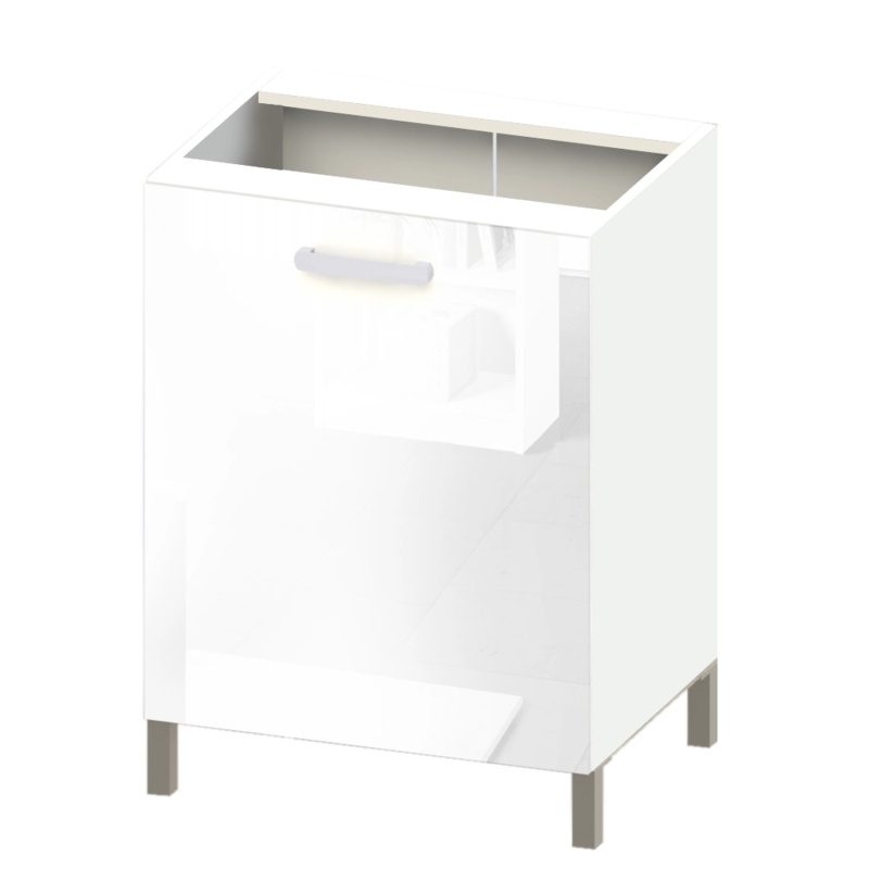 Black&White Style Spodní skříňka Nikki D60 lesklá bílá, 81,5 x 60 x 45,6 cm