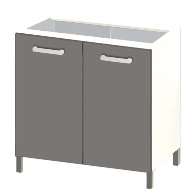 Black&White Style Spodní skříňka Nikki D60 lesklá grafitová, 81,5 x 60 x 45,6 cm