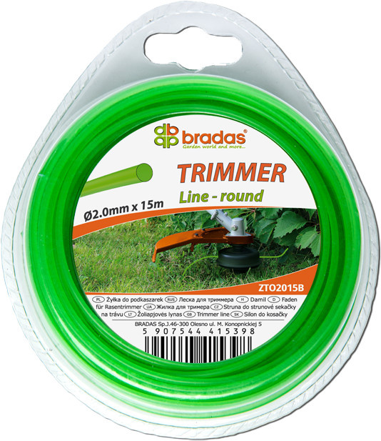 Žací struna BRADAS Trimmer 2,4 mm x 15 m čtvercová