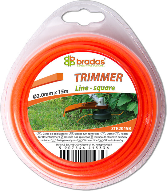 Žací struna BRADAS Trimmer 2,0 mm x 15 m kulatá