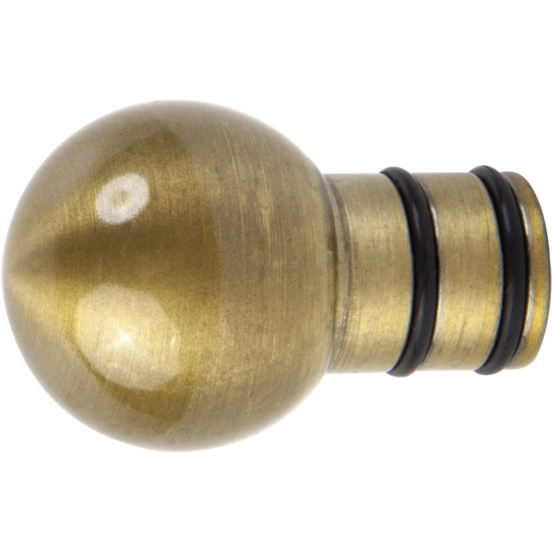 Koncovka záclonové tyče, koule, mosazný vzhled, 2 ks, pr. 19 mm