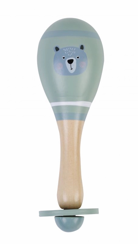 Adam Toys Dřevěné chrastítko rumba koule medvěd šedá