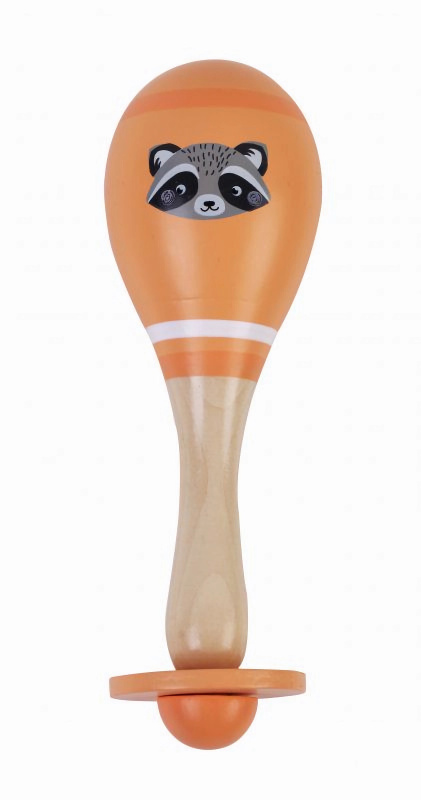 Adam Toys Dřevěné chrastítko rumba koule mýval oranžová