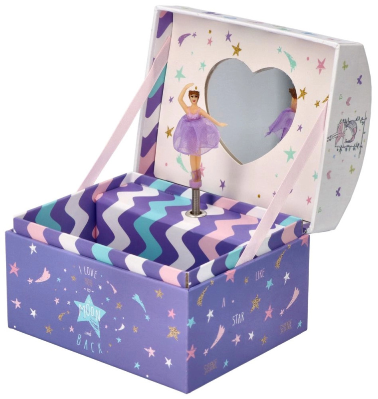 Hrací skříňka s tančící baletkou Adam Toys, fialová