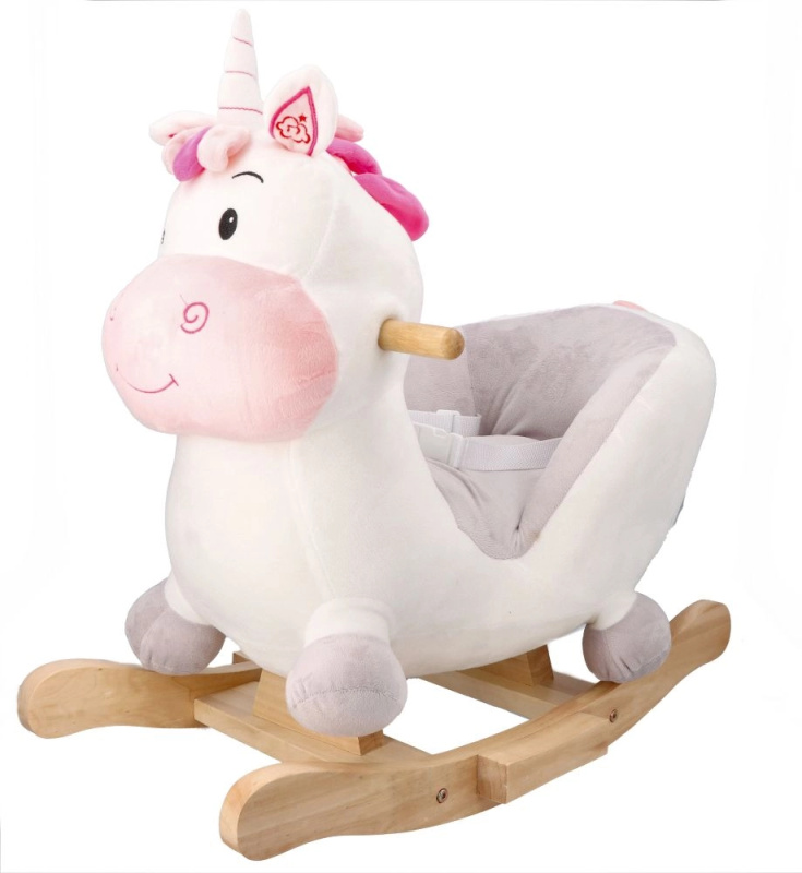 Adam Toys Houpací Koník Jednorožec se zvukem růžová/bílá