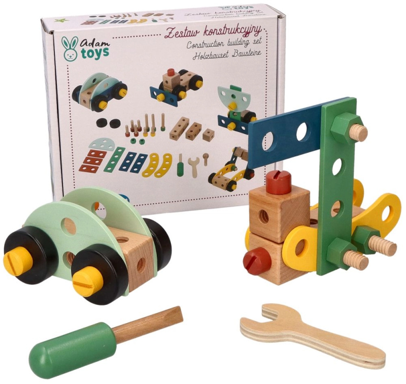 Adam toys Dřevěná stavebnice 40 ks