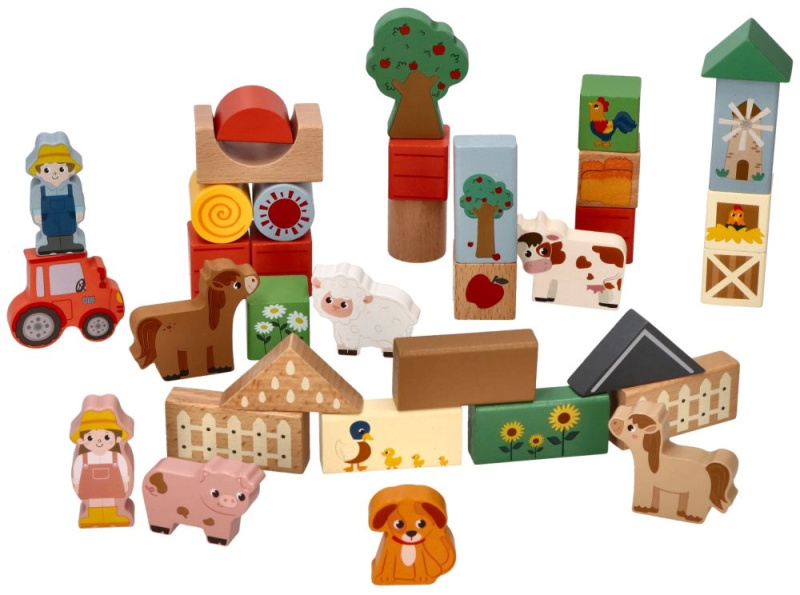 Adam Toys Dobrodružství na farmě kostky v kbelíku 36 ks