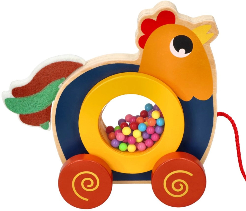 Adam Toys edukační tahací Kouhout s barevnýma kuličkama