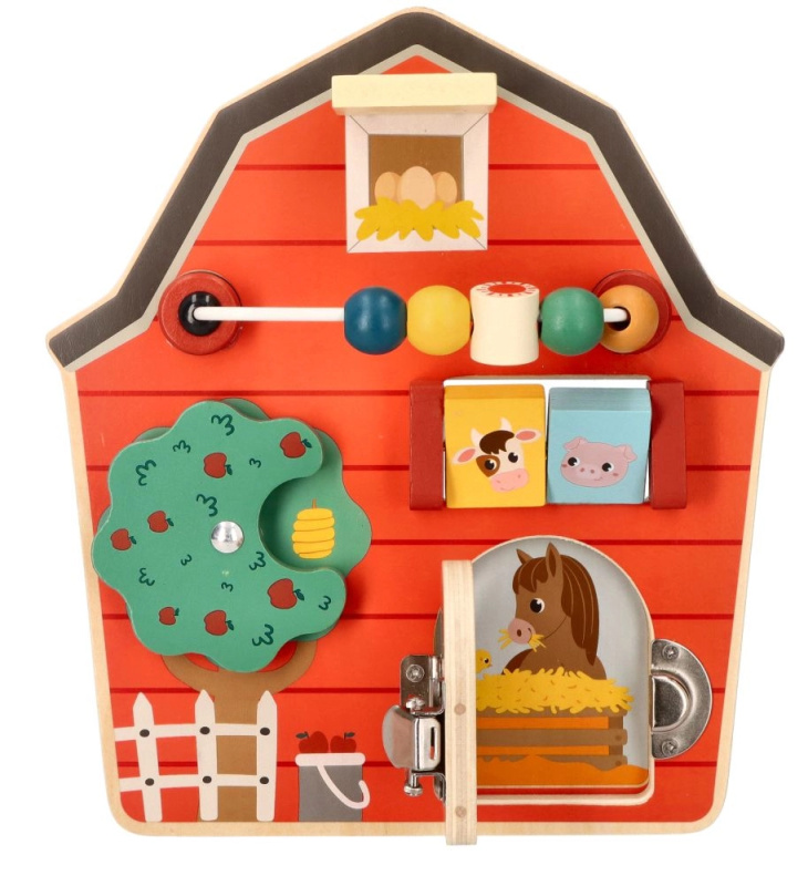 Adam Toys aktivní edukační tabule Farma červená