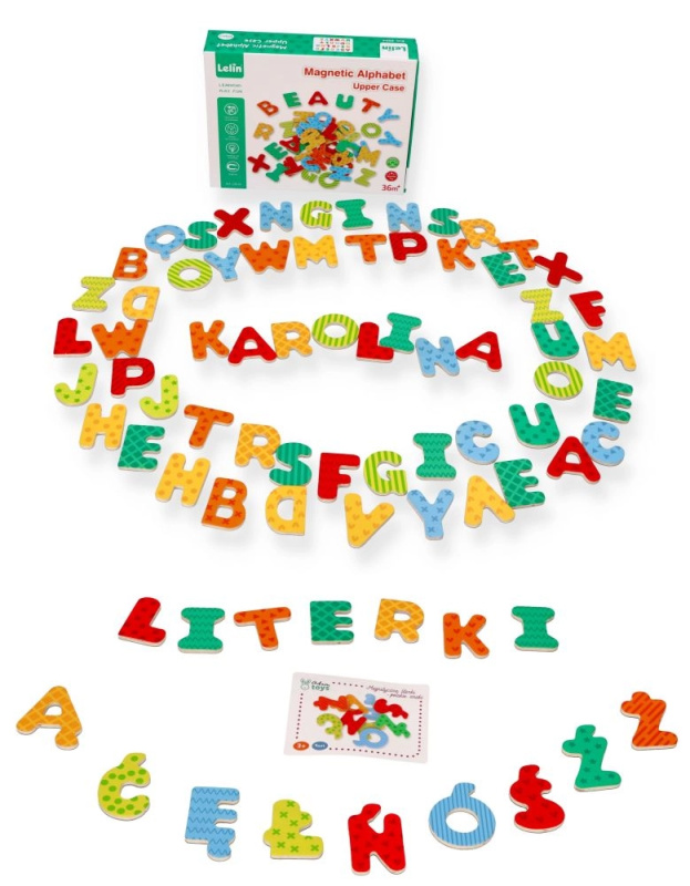 Dřevěné magnetické písmenka s polskými znaky