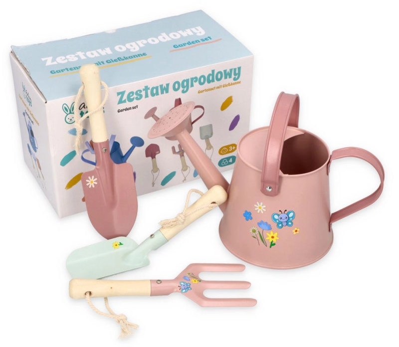 Růžový set zahradního nářadí Adam Toys - 1 kus